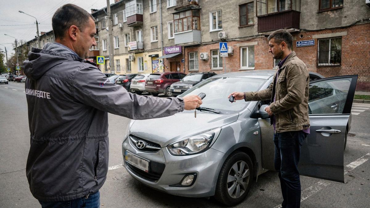 Keys handed over at the Kyiv pickup hub on Bohdana Khmelnytskoho Street